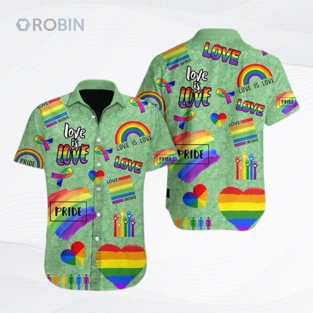 Lgbt Love Is Love Hawaiian Shirt, Love Wins Pride Rainbow Hawaiian Shirt, Gift To Couple Lesbian Lgbt Love Is Love Hawaiian Shirt, Love Wins Pride Rainbow Hawaiian Shirt, Gift To Couple Lesbian