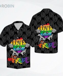 Lgbt Love Pride Hawaii Shirt Cotton Casual Button Down Short Sleeves Hawaiian Pocket Shirt Lgbt Love Pride Hawaii Shirt Cotton Casual Button Down Short Sleeves Hawaiian Pocket Shirt