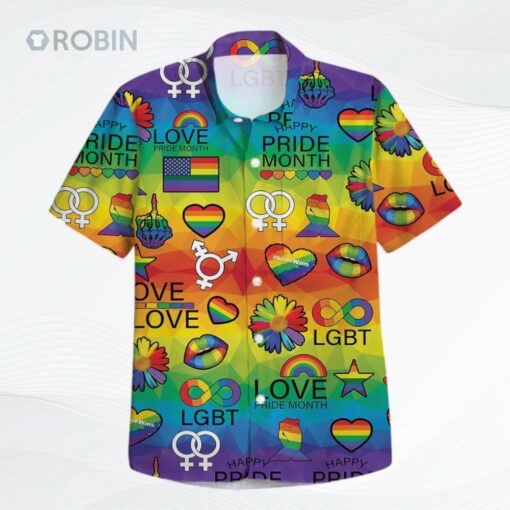 LGBT Pride Hawaiian Shirt Love Pride Month Rainbow Pattern Hawaii Aloha Shirt