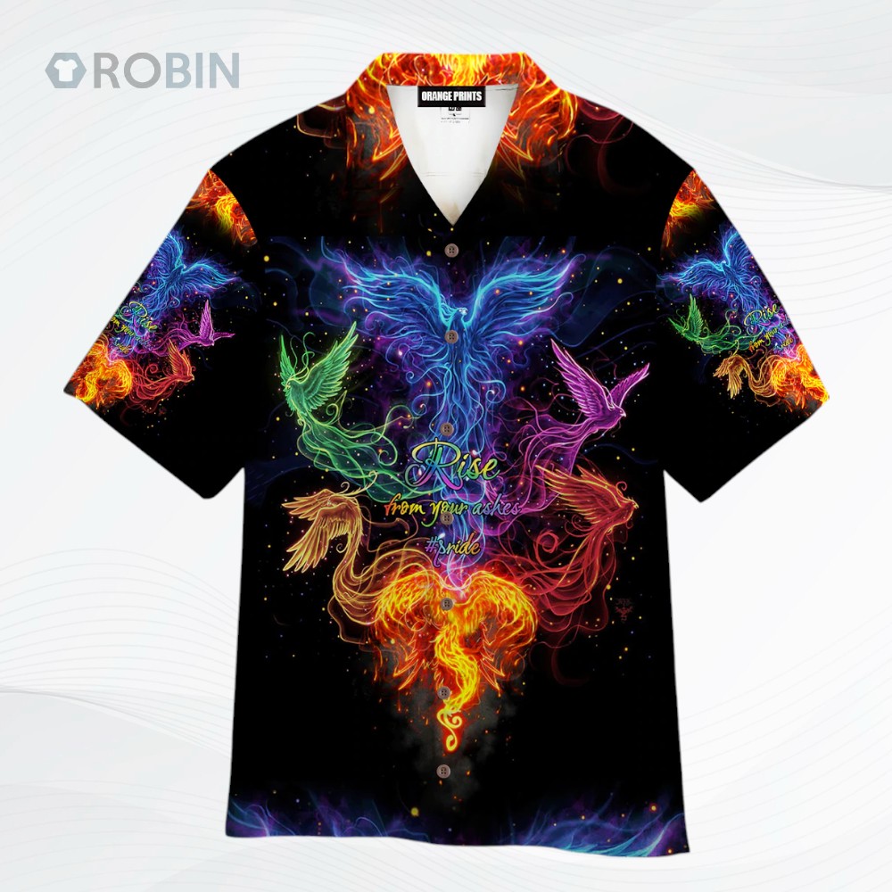 Lgbt Pride Rise From Your Ashes Hawaiian Shirt, Pride Month Hawaiian Shirt For Gaymer And Lesbian Lgbt Pride Rise From Your Ashes Hawaiian Shirt, Pride Month Hawaiian Shirt For Gaymer And Lesbian