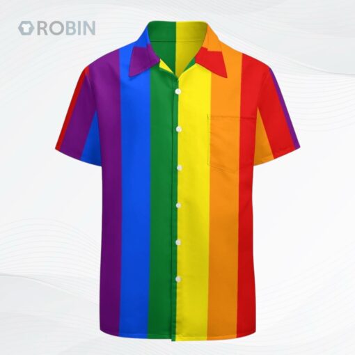 Lgbt Rainbow Gay Pride Flag Tropical Hawaii Beach Shirts