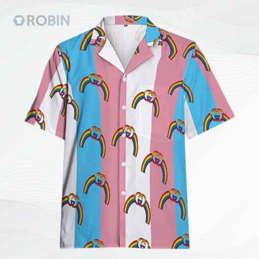 Lgbt Rainbow Hawaiian Shirts For Gay Man, Trans Pride Shirt, Summer Pride Hawaiian Shirts For Lesbian