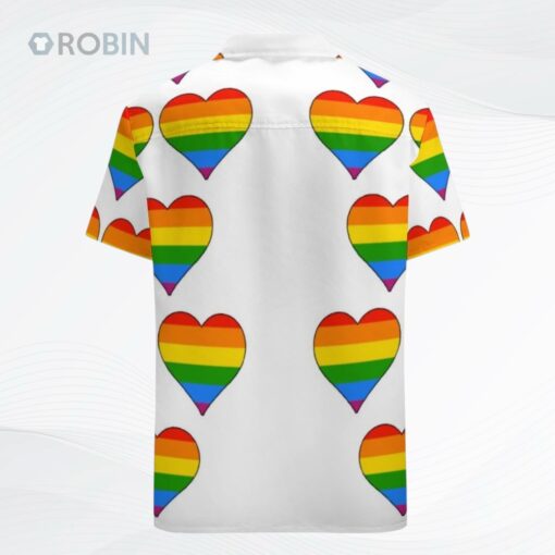 Lgbtq Rainbow Heart Gay Pride Cute Tropical Hawaii Beach Shirts