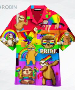 Lgbtq Sloth Pride Month Hawaiian Shirt, Pride Animal Hawaiian Shirt, Pride Hawaiian Shirts Lgbtq Sloth Pride Month Hawaiian Shirt, Pride Animal Hawaiian Shirt, Pride Hawaiian Shirts