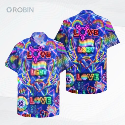 Love Wins Pride Month Hawaiian Hawaii Shirt, Soft Hawaii Shirt, 3D Hawaiian Aloha Shirt For Ally, Lesbian Gaymer