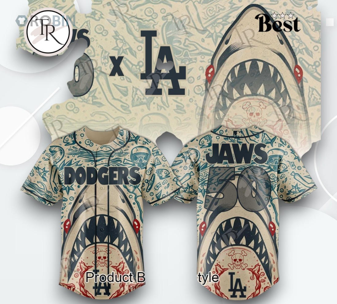Los Angeles Dodgers X Jaws 50 2025 Limited Edition Baseball Jersey Los Angeles Dodgers X Jaws 50 2025 Limited Edition Baseball Jersey