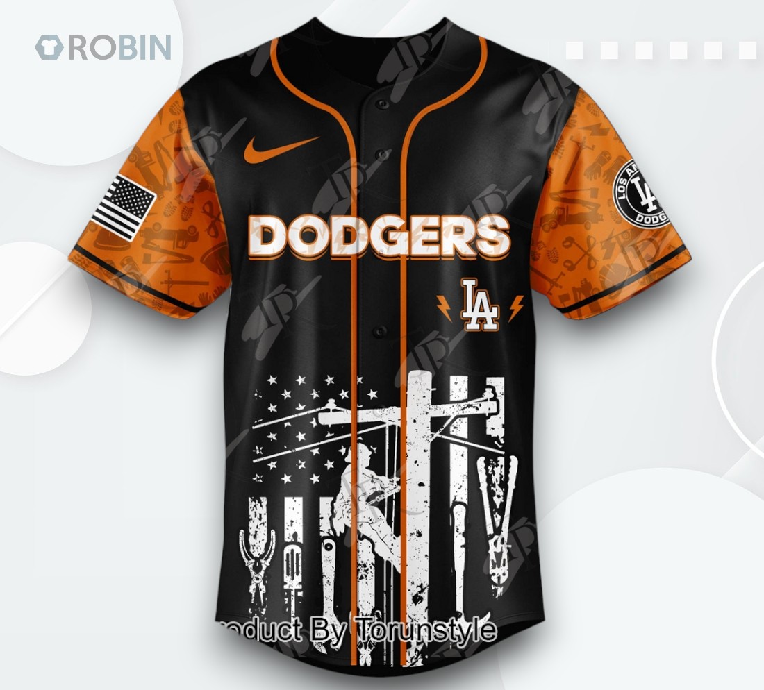 Los Angeles Dodgers X National Lineman Appreciation Day 2025 Limited Edition Baseball Jersey Los Angeles Dodgers X National Lineman Appreciation Day 2025 Limited Edition Baseball Jersey