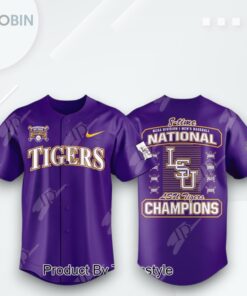 LSU Tigers 8 Time NCAA Division I Men’s Baseball National Champions Limited Edition Baseball Jersey