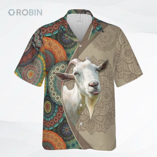 Mandala Pattern Cool Goat Sublimation On Hawaiian Shirt