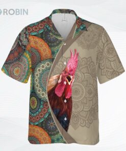 Mandala Pattern Rooster All Over Printed 3D Hawaiian Shirt