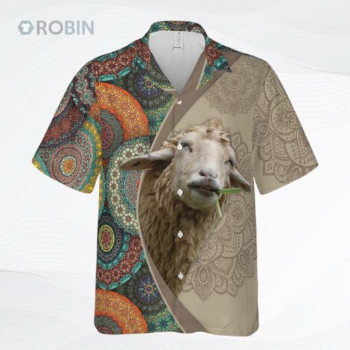 Mandala Pattern Sheep All Over Printed 3D Hawaiian Shirt