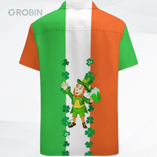 Men’s St Patricks Day 3D Full Printed Hawaiian Shirt Green Aloha Shirt Gift for Irish’s Day
