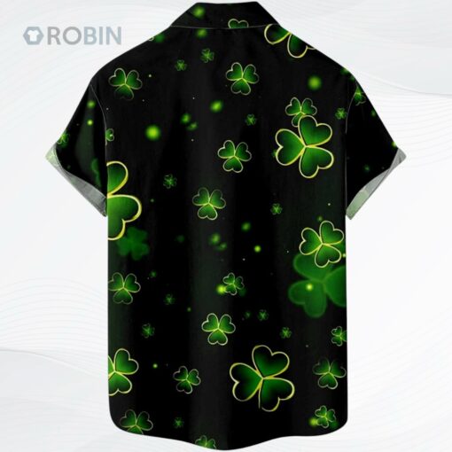 Mens St.Patrick’s Day Shirt Irish Clover Printed Casual Shirt Short Sleeve Button Down Vintage Hawaiian Shirts