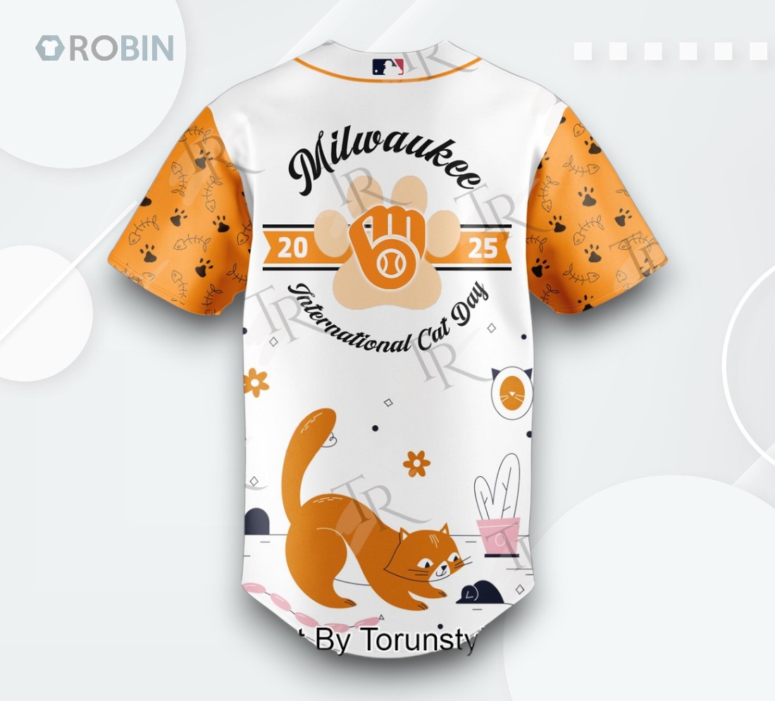 Milwaukee Brewers X 2025 International Cat Day Limited Edition Baseball Jersey Milwaukee Brewers X 2025 International Cat Day Limited Edition Baseball Jersey