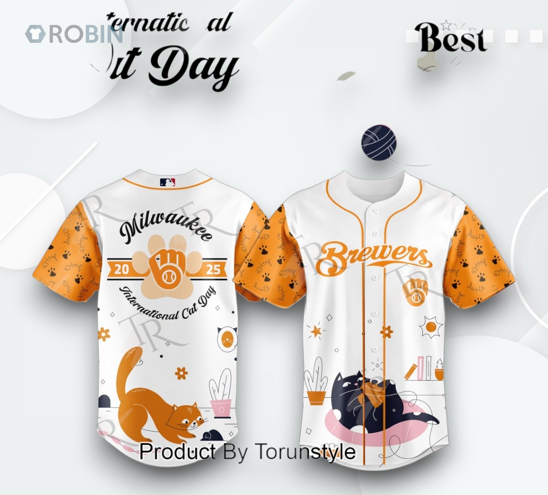 Milwaukee Brewers X 2025 International Cat Day Limited Edition Baseball Jersey Milwaukee Brewers X 2025 International Cat Day Limited Edition Baseball Jersey