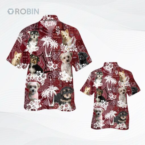 Morkie Hawaiian Shirt, Dog Printed Hawaiian Summer Shirts