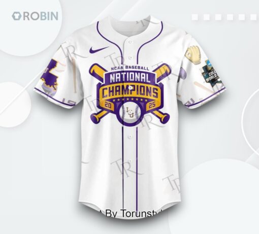 NCAA Baseball National Champions 20 LSU Tigers 25 Special Edition Baseball Jersey