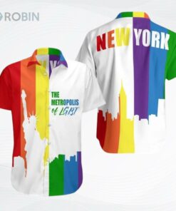 New York The Metropolis Of Lgbt Hawaiian Shirt, Pride Colors Hawaiian Shirt New York The Metropolis Of Lgbt Hawaiian Shirt, Pride Colors Hawaiian Shirt