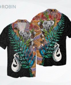 New Zealand Maori Manaia And Australian Indigenouskoala 3D Hawaiian Shirt