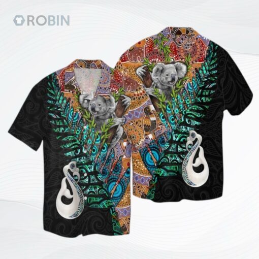 New Zealand Maori Manaia And Australian Indigenouskoala 3D Hawaiian Shirt