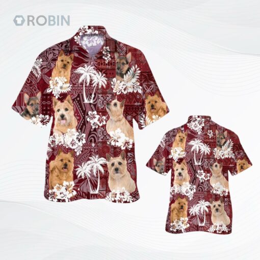 Norwich Terrier Hawaiian Shirt, Dog Hawaii Aloha Shirt Tribal Pattern
