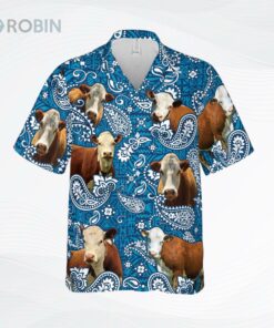 Paisley Pattern Hereford 3D Full Printed Hawaiian Shirt Men Women