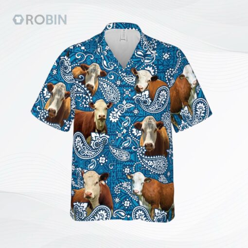 Paisley Pattern Hereford 3D Full Printed Hawaiian Shirt Men Women