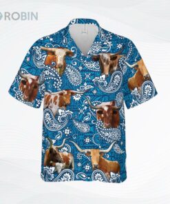 Paisley Pattern Tx Longhorn Full Printed On Hawaiian Shirt Men Women
