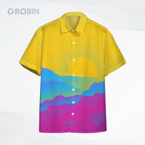 Pans Pride Sunrise Hawaiian Shirt, Lgbt 3D Hawaiian Aloha Shirt, Pansexual Pride Hawaiian Shirt