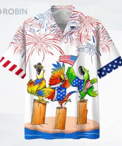 Parrot Hawaiian Shirts   Independence Day Is Coming, Cool Hawaiian Aloha Beach Shirt For 4th Of Jul