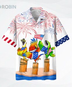 Parrot Hawaiian Shirts   Independence Day Is Coming, Funny Independence Day Gift, 4th Of July Funny Hawaii Shirt