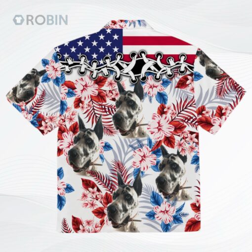 Pet Custom Photo American Flag Hawaiian Shirt, Custom Dog Cat Picture In Hawaii Aloha Beach Shirts, Gift for Dogs Lover