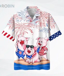 Pig Aloha Full Print Hawaiian Shirt, Independence Day Hawaii Beach Shirts For Pig Lover, Pet Lover Hawaii Shirt