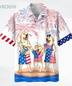 Pig Hawaiian Shirt All Over Printed For 4th Of July, Patriotic Hawaii Aloha Shirt Short Sleeve For Men And Woman