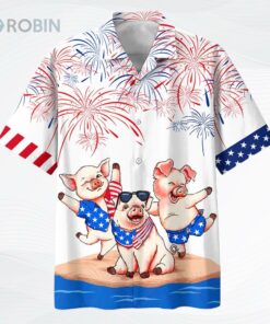 Pig’s 3D Full Print Hawaiian Shirts, Independence Day Is Coming, Happy 4th Of July Pig Aloha Beach Shirt Pig’s 3D Full Print Hawaiian Shirts, Independence Day Is Coming, Happy 4th Of July Pig Aloha Beach Shirt