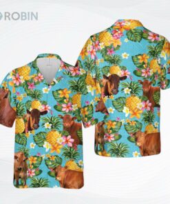 Pineapple Hawaiian Theme For Beefmaster Cattle Lovers All 3D Printed Hawaiian Shirt