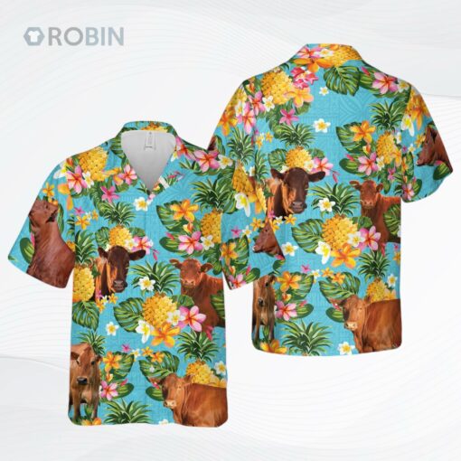 Pineapple Hawaiian Theme For Beefmaster Cattle Lovers All 3D Printed Hawaiian Shirt