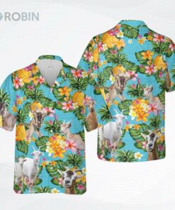 Pineapple Hawaiian Theme For Goat Lovers All 3D Printed Hawaiian Shirt
