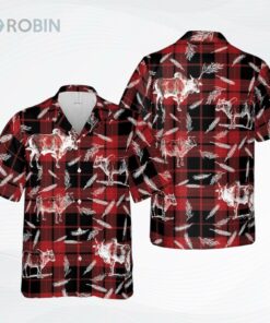 Plaid Pattern Brahman All Over Printed 3D Hawaiian Shirt