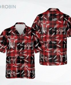 Plaid Pattern Goat All Over Printed 3D Hawaiian Shirt