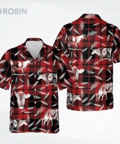 Plaid Pattern Holstein All Over Printed 3D Hawaiian Shirt