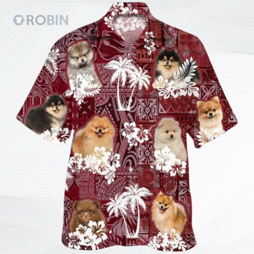 Pomeranian Hawaiian Shirt, Dog Hawaii Aloha Beach Shirt Short Sleeve