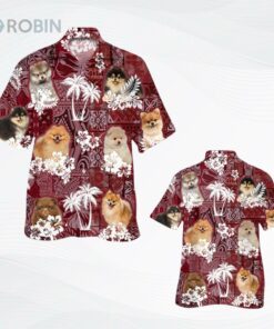 Pomeranian Hawaiian Shirt, Dog Hawaii Aloha Beach Shirt Short Sleeve
