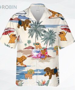 Poodle Toy Summer Beach Hawaiian Shirt, Short Sleeve Dog Full Print Aloha Beach Shirt For Dog Lovers