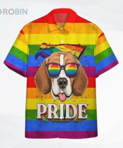 Pride 3D T Shirts, Im Pround And So Is My Beagle Awesome Background Design Hawaiian Shirt