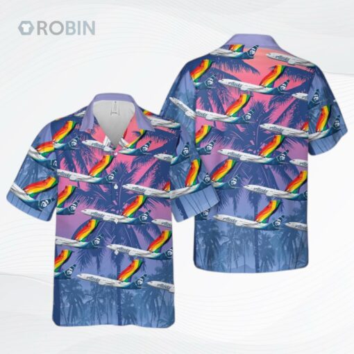 Pride Hawaiian Shirt, Alaska Fly With Pride Hawaiian Shirt, Hawaiian Shirts Lesbian, Lgbt Hawaiian