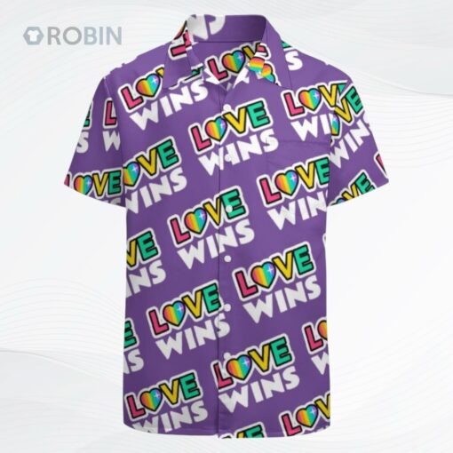 Pride Lgbtq Love Wins Rainbow Purple Tropical Hawaii Beach Shirts