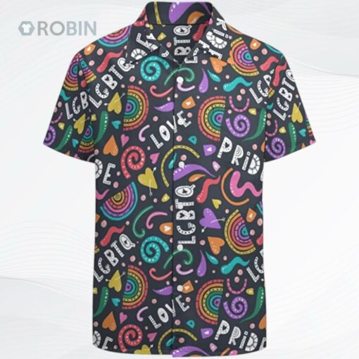 Pride Lgbtq Rainbow Hawaiian Shirt, Love Hawaiian Shirt For Lesbian, Gift For Couple Gay Man, Lesbian Gift