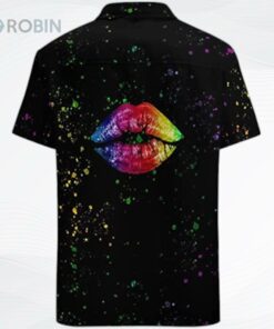 Pride Rainbow Lips Hawaiian T Shirt, Gaymer Hawaiian Shirt, Lesbian Hawaii T Shirt