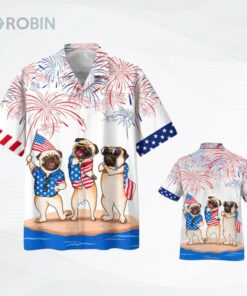 Pug Hawaiian Shirts   Independence Day Is Coming, Happy 4th Of July American Pug Hawaii Shirt, Aloha Dog Shirt Pug Hawaiian Shirts   Independence Day Is Coming, Happy 4th Of July American Pug Hawaii Shirt, Aloha Dog Shirt